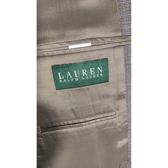 Lauren Ralph Lauren Men's Wool BlazerJacket Size 41R Brown Plaid Business Casual - Picture 3 of 15